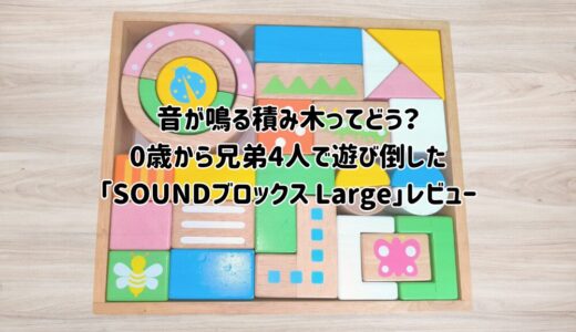 音が鳴る積み木ってどう？0歳から兄弟4人で遊び倒した「SOUNDブロックス Large」レビュー
